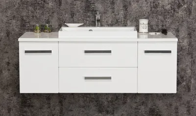 Produktbild von Quentis Badmöbelset SUSAN, 120 cm, weiß glänzend, Waschtischunterschrank montiert