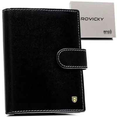 Image de Rovicky Portefeuille en cuir pour homme N104L-RVT noir Taille unique