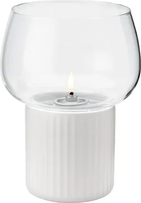Produktbild von Rig-Tig Windlicht Hygge Hurricane, Kerzenhalter, Borosilikatglas, Keramik, White, H 16 cm, Z00137