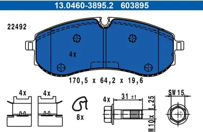 Produktbild von Bremsbelagsatz, Scheibenbremse ATE 13.0460-3895.2