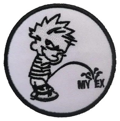 Produktbild von Aufnäher / Bügelbild - Piss On My Ex Funny Lustig Biker - Patch Aufbügler Applikationen Applikation Patches Sticker, Größe: 7,6 x 7,6 cm