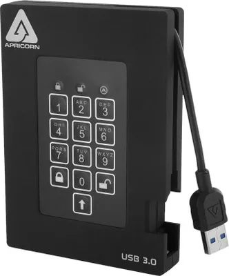 Produktbild von Apricorn Aegis Padlock Fortress 500GB, 500 GB, 3.2 Gen 1 (3.1 Gen 1), 5400 RPM, Schwarz