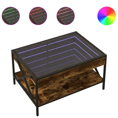 Produktbild von Couchtisch mit Infinity-LED Räuchereiche 70x50x38 cm
