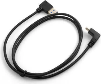 Produktbild von SYSTEM-S USB 3.1 Typ C Kabel aufwärts und abwärts gewinkelt Winkel zu USB 3.0 Typ A 90° rechts gewinkelt Datenkabel Ladekabel 98 cm