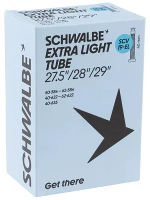 Productafbeelding van Schwalbe fietsbinnenband SCV 19-EL, extra licht, voor banden van 27,5/28x1,50-2,40" (40/62-584/635), model SCV 40