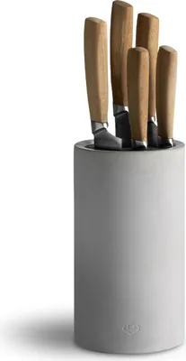 Produktbild von SPRINGLANE Messerset 5-tlg. + Universal Beton Messerblock mit herrausnehmbarem Borsteneinsatz