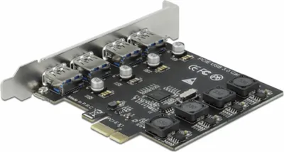 Obrázek produktu pro DeLOCK PCI Express x1 Karta na 4 x externí USB Typ-A samice SuperSpeed USB (USB 3.2 Gen 1), PCIe, USB 3.2 Gen 1 (3.1 Gen 1), PCIe 2.0, Čína, 5 Gbit/s, 0 - 40 °C