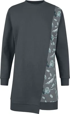 Produktbild von RED by EMP Damen graues Sweatshirt-Kleid mit asymmetrisch geschnittenem Saum L