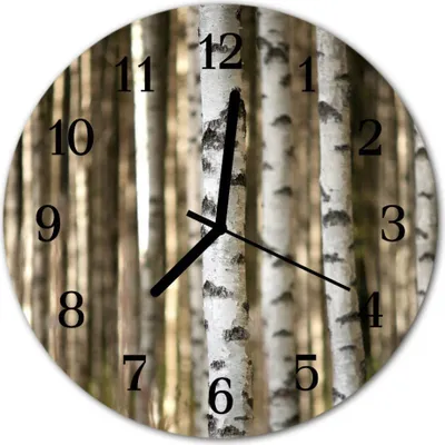 Produktbild von Glasuhr Wanduhr Küchenuhr Echt-Glas 30fi cm Birken weiß
