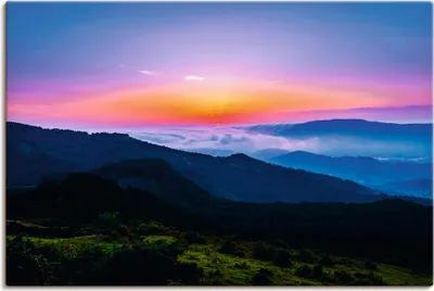 Produktbild von ARTland Leinwandbild Morgenstimmung in den Bergen Asturiens Größe: 30x20 cm