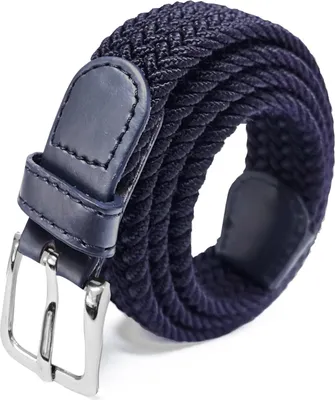Produktbild von Glamexx24 Damen Elastischer Stoffgürtel Geflochtener 25mm Stretchgürtel Dehnbarer Gürtel Frau-Farbe: Dunkelblau -Größe: Buntweite 90 CM-Gesamtlänge 105 CM