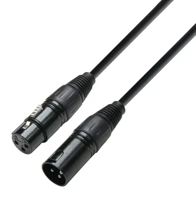 Produktbild von Vollsymmetrisches Stereo-Mikrofon-Audiokabel mit schwarzem Zinklegierungsstecker – Schwarz * 3 Meter
