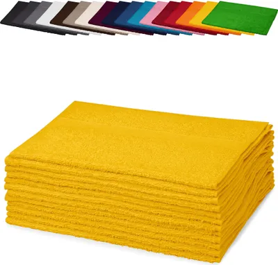 Produktbild von 10er PACK Gästetücher 30x50 cm Gästehandtücher Kinderhandtücher Babyhandtücher 100% Baumwolle, Farbe: Gelb