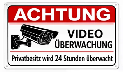 Produktbild von Blechschild 20x30cm Achtung Videoüberwachung Privatbesitz Metallschild Warnschild Hinweisschild Grundstück Eingang AstraDesign