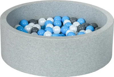Produktbild von Bällebad Playground + 200 Perlenbälle, grau, hellblau