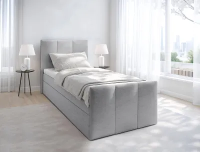 Produktbild von AX LIVING Levente Boxbett mit Bettkasten 120x200 graues Boxspringbett