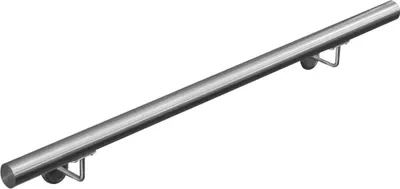 Handlauf Edelstahl 100 cm, 2 Wandhalter, einteilig