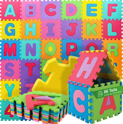 Produktbild von Puzzlematte Kinderteppich Baby Spielteppich Spielmatte Schaumstoffmatte 86 tlg