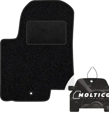 Produktbild von moto-MOLTICO Fahrer Fußmatte Auto Velours Fahrerseite Autoteppiche Schwarz Fahrermatte 1-teilig passend für Kia Soul I 2009-2010