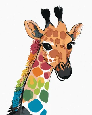 Produktbild von Zuty - Malen nach Zahlen - REGENBOGEN GIRAFFE, 40x50 cm, mit Keilrahmen (bereits gespannt)