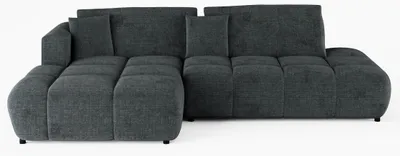 Produktbild von Ecksofa BARI Links Beige Chenille-Stoff L-Form Couch mit Schlaffunktion & Bettkasten