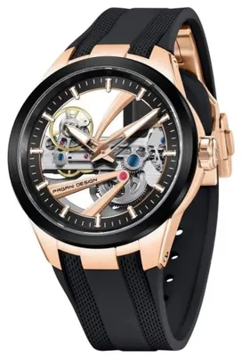 Produktbild von Herrenuhr Pagani Design Xeric, mechanisch, Silikonarmband, Skelett, Schwarz / Roségold