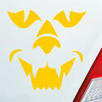Produktbild von Auto Aufkleber Löwe Monster Dämon Lion CAR KFZ PKW Roller Motorrad 10x10 cm Gelb Sticker Heckscheibenaufkleber