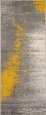 Image de Mazovia Tapis Graphite Abstrait - Tapis pour salon, chambre à coucher Convient au chauffage au sol - 60 x 200 cm