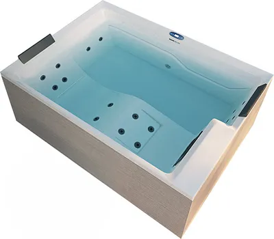 Obrázek produktu pro HOME DELUXE - Venkovní vířivka NIMBUS DELUXE PURE - bez schůdků a tepelného krytu - Rozměry: 190 x 140 x 70 cm- Včetně ohřevu, 18 masážních trysek I Venkovní vířivka pro 2 osoby