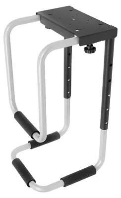 Obrázok produktu pre Držiak na počítač pod stôl – nastaviteľný držiak na počítačovú skrinku – výška 30–60 cm, šírka 15–30 cm, nosnosť 27 kg, oceľ, čierna farba