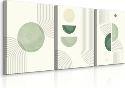 Produktbild von Leinwandbilder Set 3 Bilder 30x40cm ABSTRAKTION Kreise Geometrische Muster Boho Stil