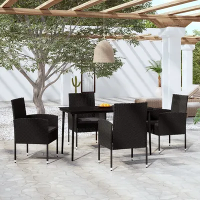 Produktbild von The Living Store 5-tlg. Garten-Essgruppe Schwarz