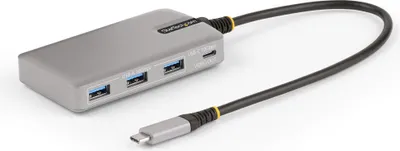 Zdjęcie produktu dla StarTech.com HB31C3A1CDPPD3, USB 3.2 Gen 2 (3.1 Gen 2) Type-C, USB 3.2 Gen 1 (3.1 Gen 1) Type-C, USB 3.2 Gen 2 (3.1 Gen 2) Type-A, USB 3.2 Gen 2 (3.1 Gen 2) Type-C, 10000 Mbit/s, 60 Hz, 4096 x 2160, Srebrny