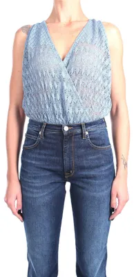 Imagen del producto de Body azul con lentejuelas y escote en V