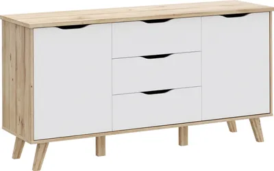 Produktbild von Furniture24 Kommode Vankka Vnkk231-L25 Sideboard Helle Eiche/Weiß