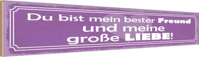 Produktbild von vianmo Holzschild 10x46 cm bester Freund und große Liebe Familie Freunde