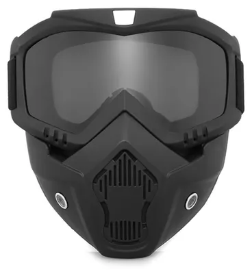 Produktbild von Motorradbrille mit abnehmbarem Visier - Schwarz - Outdoorsport - Radfahren - Motorradfahren - Skifahren - UV-Schutz - Sportbrille