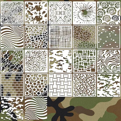 Mal-Schablonen Set, 20 Stück, 15,2 cm, wiederverwendbar, Kunststoff
