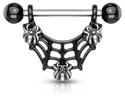 Produktbild von Pain-is-Art Brustwarzenpiercing 3 Spinnen aus Chirurgenstahl Nipple Shield Brust