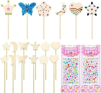 Produktbild von Famanu Bastelset 12 Holzschmetterlinge - Kreatives DIY Hobby Set
