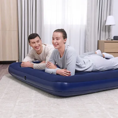 Image de Matelas gonflable - pour deux personnes, revêtement en velours - bleu - 203 x 152 x 22 cm, Image générée par une IA