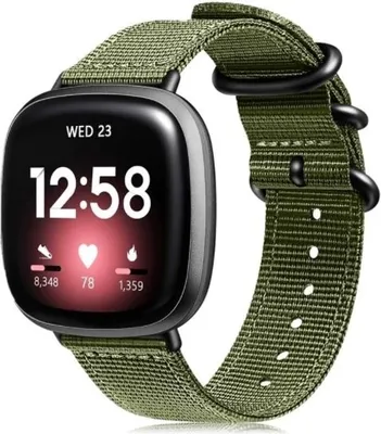Produktbild von Strap-it Fitbit Versa 3 Nylonschnallenband (Grün)