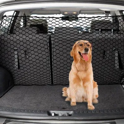 Produktbild von Famanu Hundeautobarrriere - 120 x 70 cm - Verstellbares Sicherheitsnetz