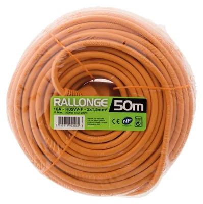 Produktbild von Verlängerungskabel Ho5VV-F 2x1,5mm² Orange Länge 50 Meter