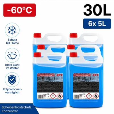 Produktbild von Scheibenfrostschutz KONZENTRAT bis -60 °C Scheibenwischwasser 30 L Kanister 6 x 5 L