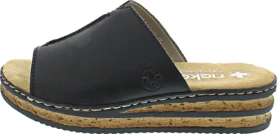 Produktbild von Rieker Damen Pantoletten Clogs Keilabsatz 629M9-00, Größe:41 EU, Farbe:Schwarz