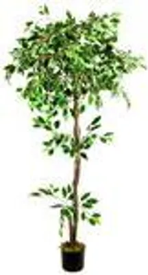 Produktbild von Kunstpflanze Künstliche Pflanze Benjamin Ficus künstlicher Baum Künstlich im Topf Plastik Pflanzen Zimmerpflanze wie Echt Deko 160 cm Innendekoration Decovego