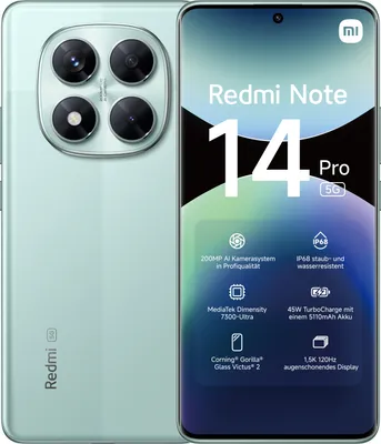 Produktbild von Redmi Note 14 Pro 5G 8GB + 256GB Coral Green Smartphone