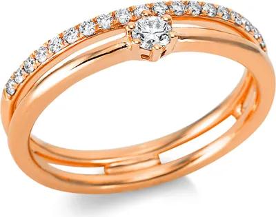 Produktbild von Ring aus 750 Gold Rotgold 20 Diamanten 0,24ct TW-SI B:4,8mm Innenumfang 54mm  Ø17.2mm