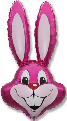 Image de Ballon de baudruche Lapin rose 90x58cm